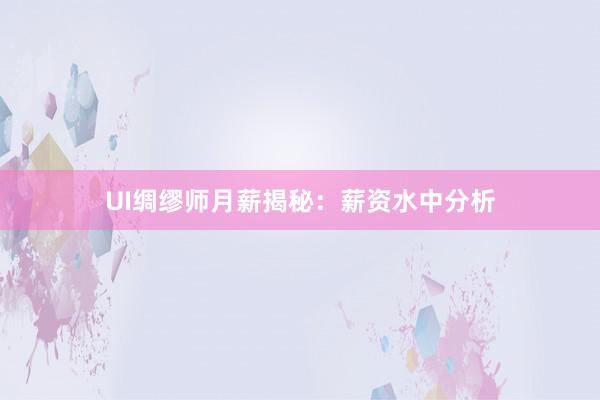 UI绸缪师月薪揭秘:薪资水中分析