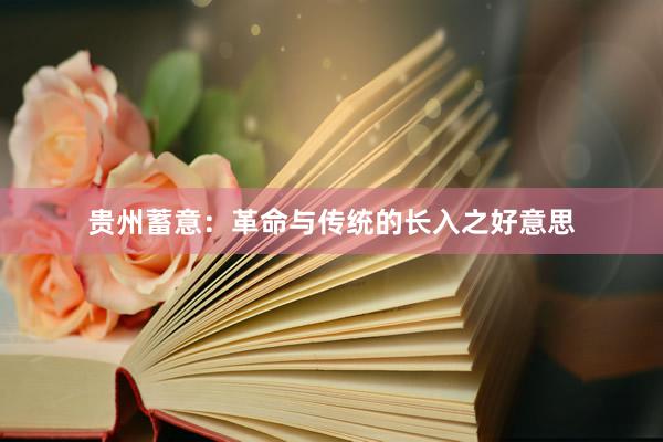 贵州蓄意:革命与传统的长入之好意思